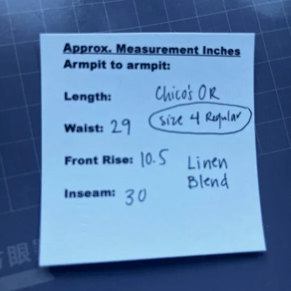 2/$30 CHICOS NAVY LINEN BLEND PANTS 0R - Picture 7 of 7